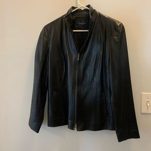 Burberry black leather jacket